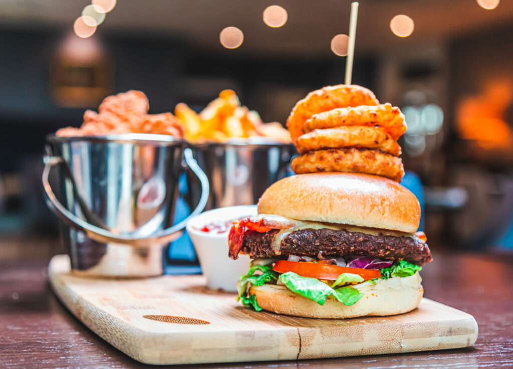 10 - BURGER _ CHIPS FOOD DISH - Donnington Grove Hotel 2022 - Hotel Restaurant _ Bar - Hotel _ Restaurant Food Photography By KW Creative - Kent Wynne Photography (C)