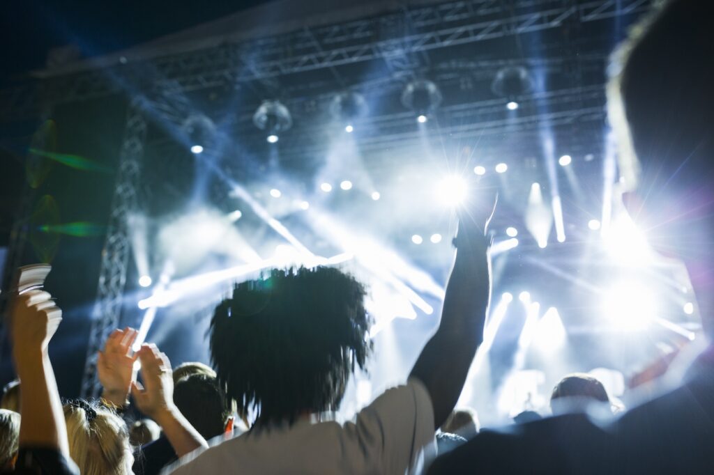 Man having fun at music concert